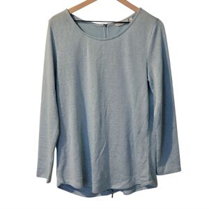 Soft Surroundings Audley Back Zipper Light Blue Top L